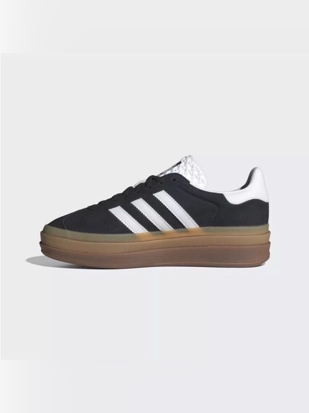 Adidas Gazelle Bold Platform Sneakers Women’s Size 9 Black White Gum Sole NWT - Picture 2 of 5